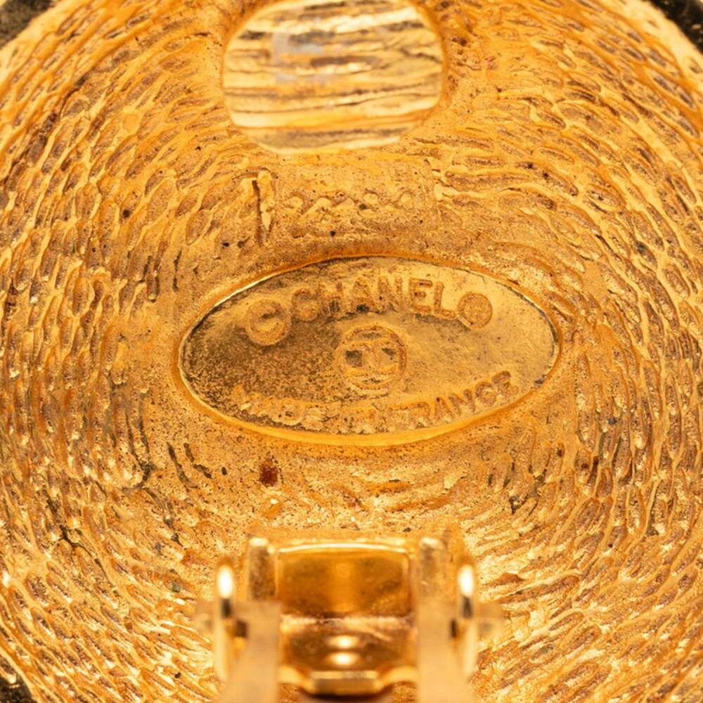 CHANEL Authentic Gold Logo Earrings - Picture 4 of 6